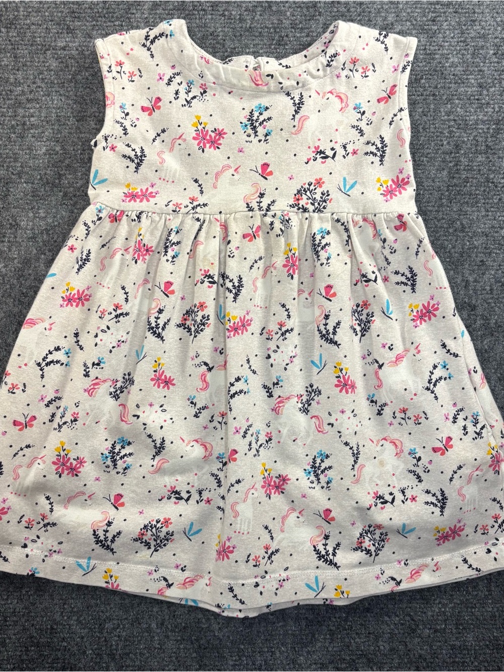 Rumi + Ryder Toddler Girl Dress Size XXS 2T-3T Grey Unicorn Stretch Pockets